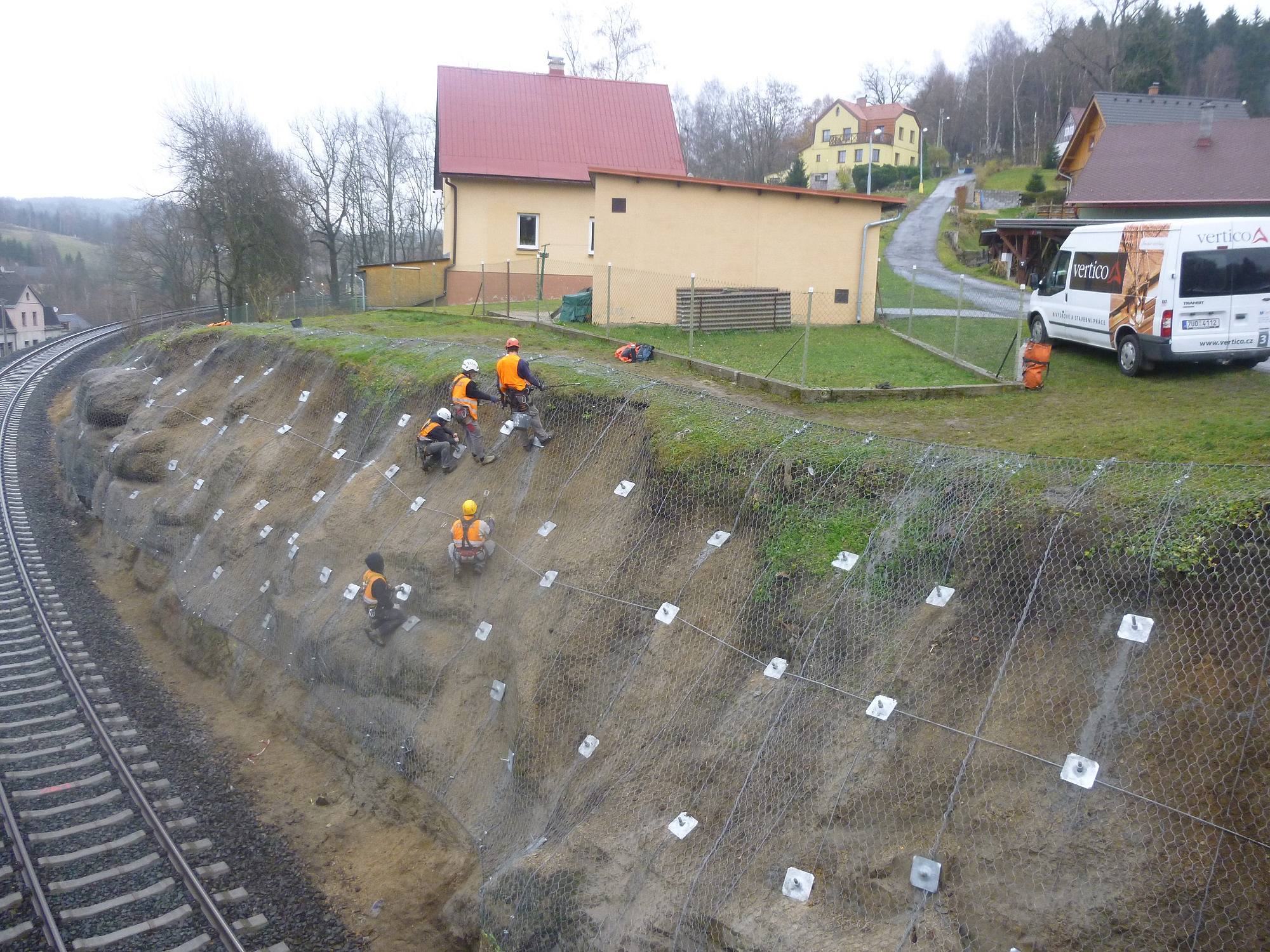 Rekonstruktion der Bahnstrecke Liberec – Tanvald, SO 06-11-02 Sanierung von Felsschnitten
